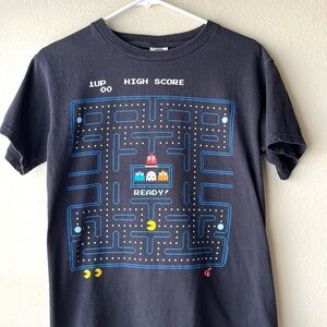 Black Pac-Man Graphic T-Shirt